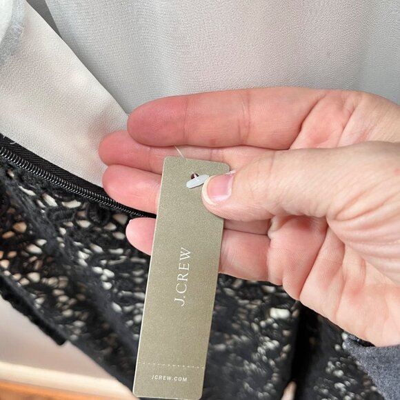 J. Crew Collection Lace Dress In Black Ivory‎ NWT Women’s Size: 14 - Picture 5 of 6